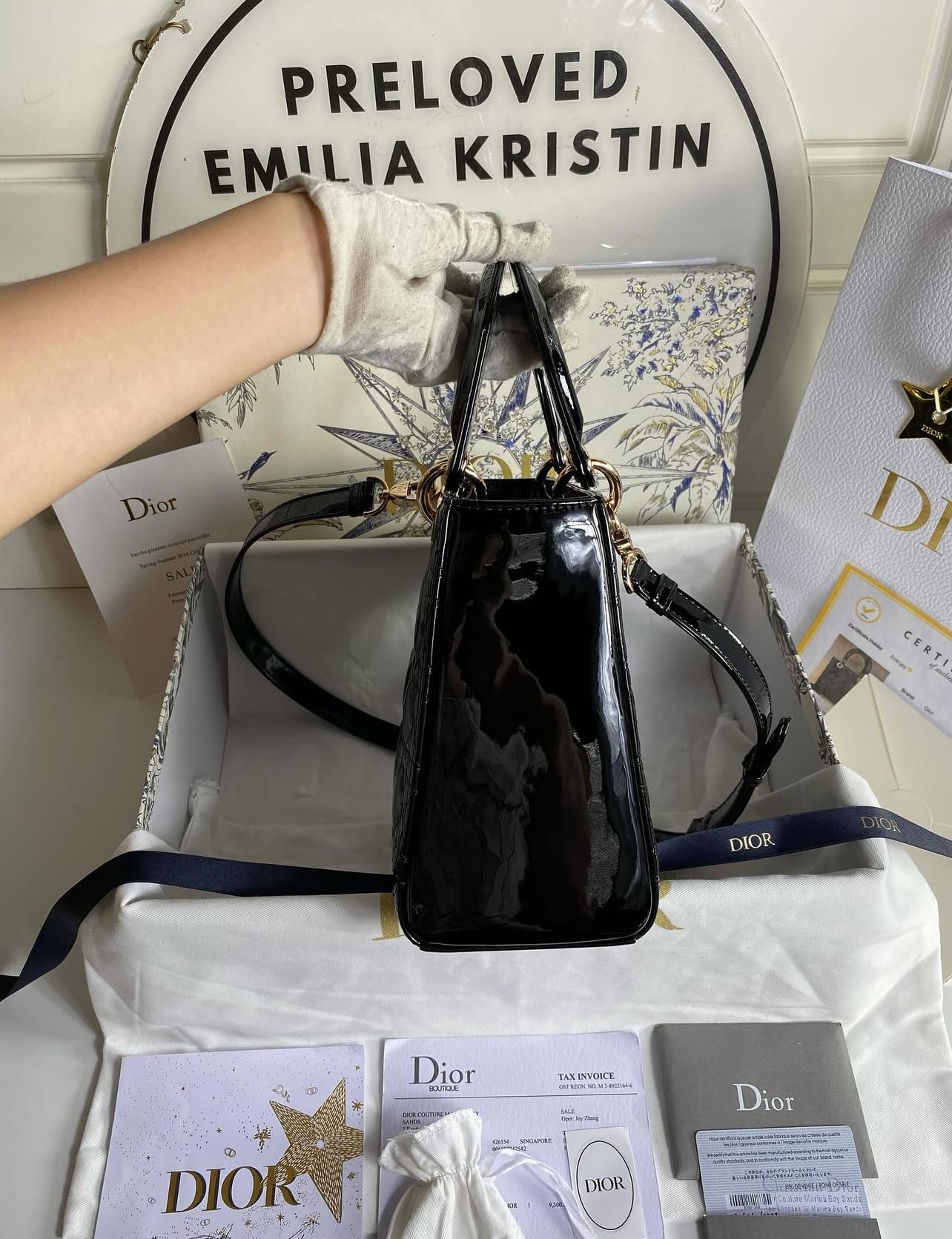 Lady Dior Patent Cannage Medium Black - foto 3