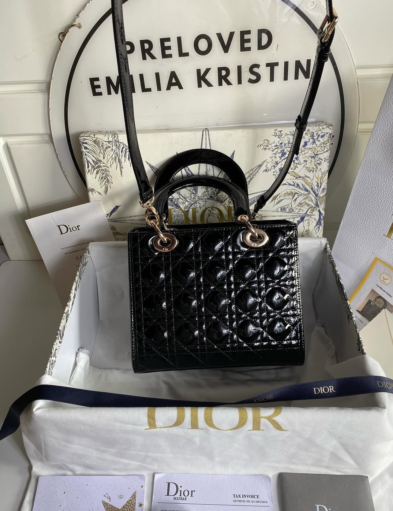 Lady Dior Patent Cannage Medium Black - foto 4