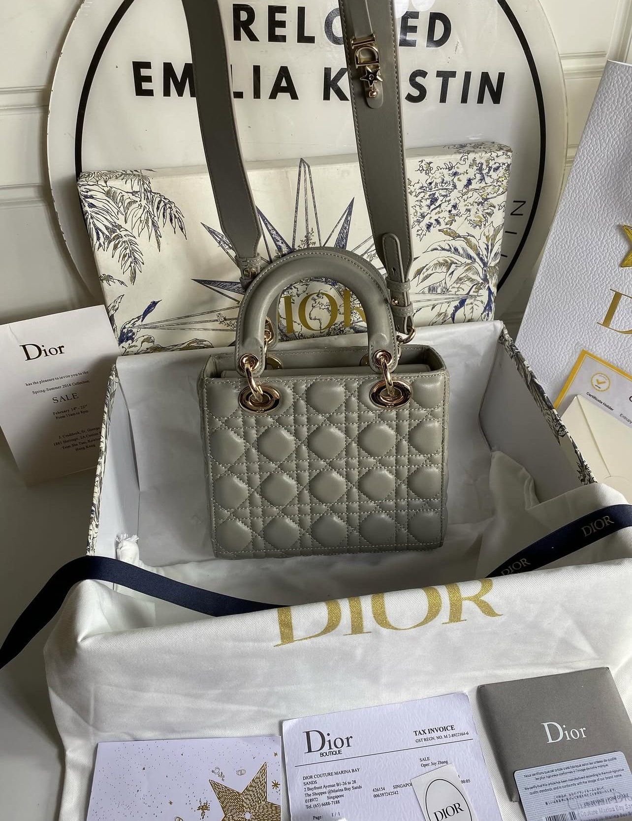 Lady D Small My ABC Cannage Lambskin Grey - foto 5