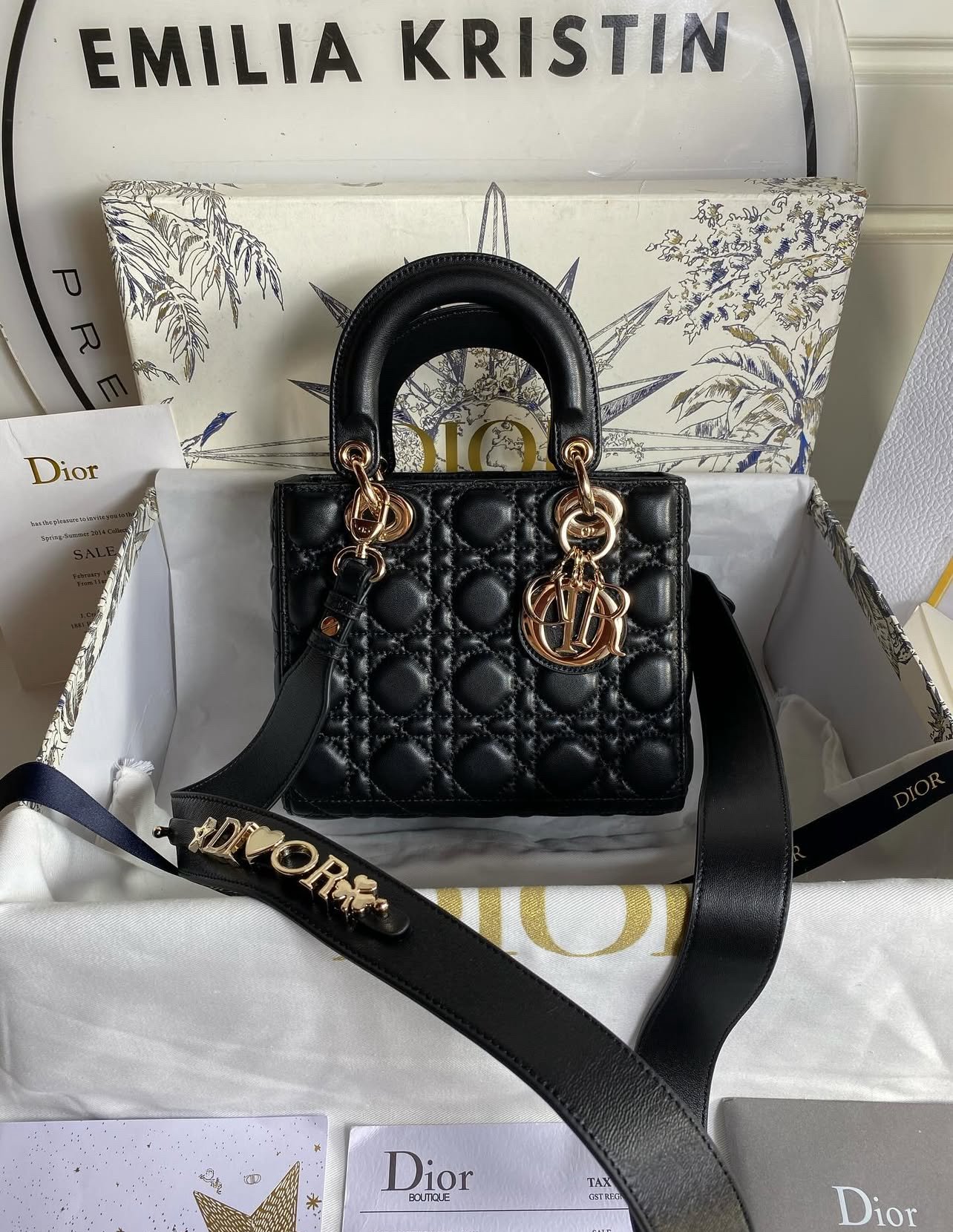 Lady D Small My ABC Cannage Lambskin Black - foto 2