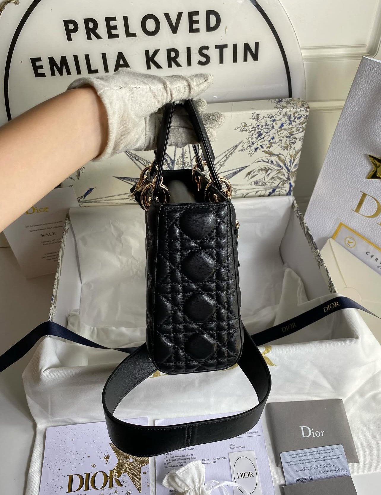 Lady D Small My ABC Cannage Lambskin Black - foto 3