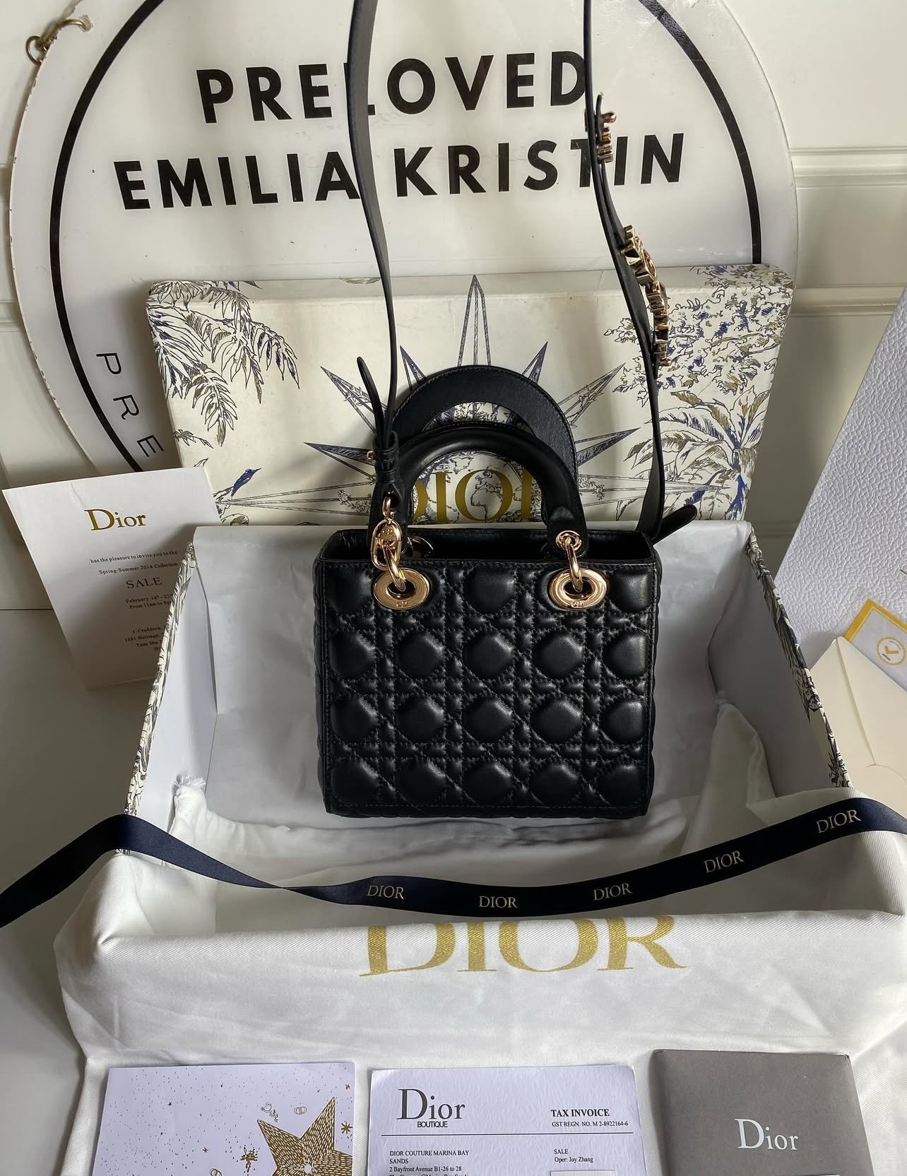Lady D Small My ABC Cannage Lambskin Black - foto 4
