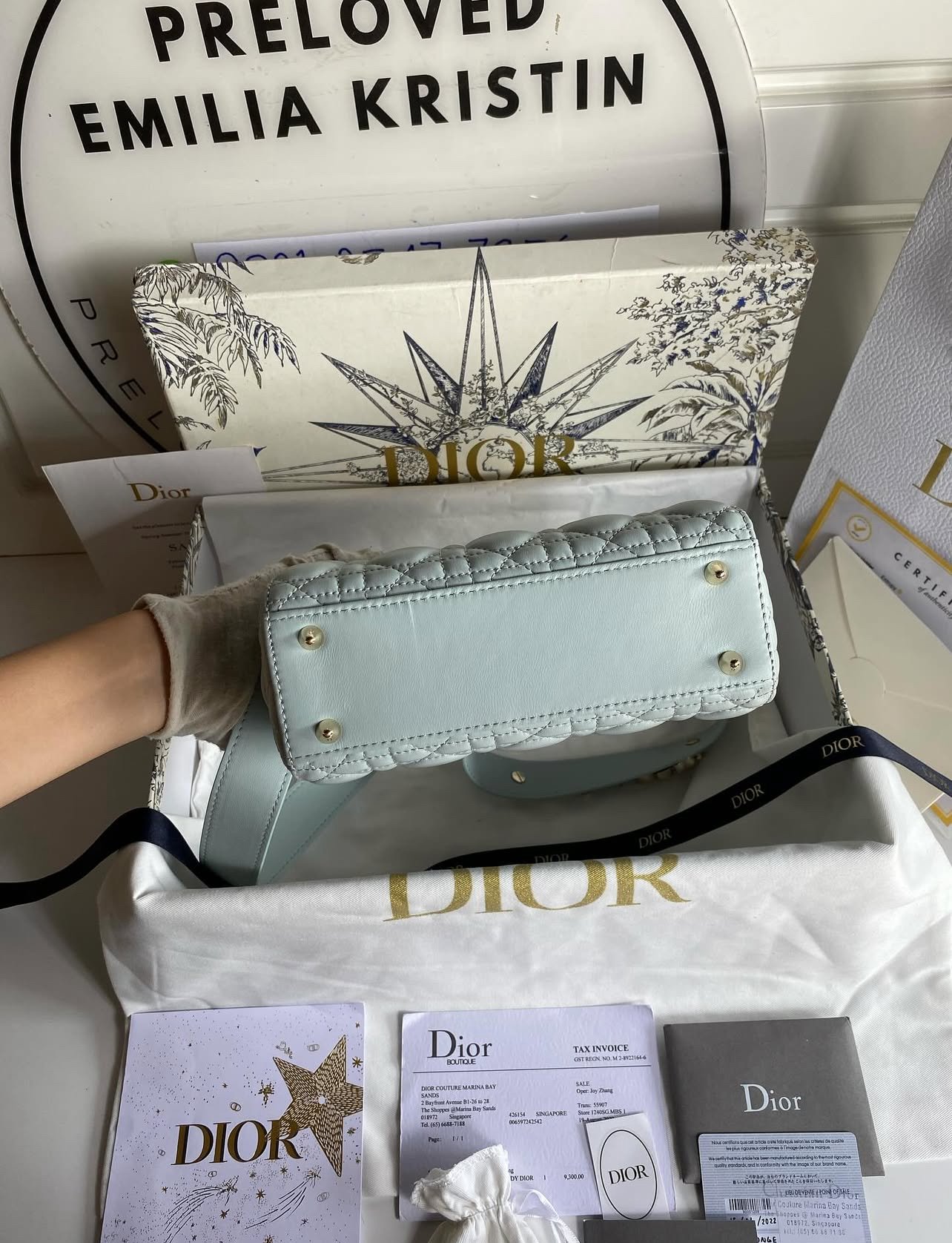 Lady D Small My ABC Cannage Lambskin Light Blue - foto 5