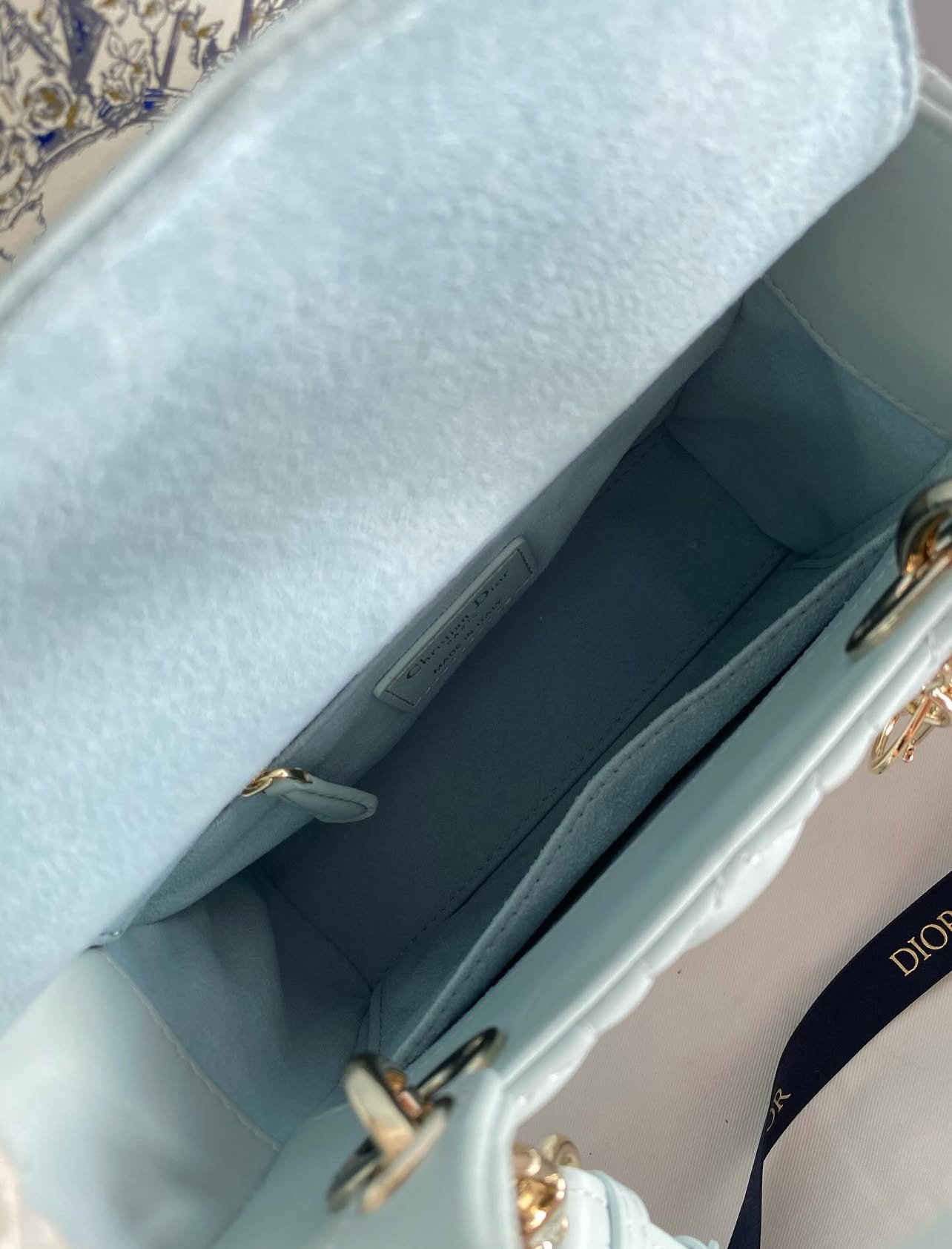 Lady D Small My ABC Cannage Lambskin Light Blue - foto 6