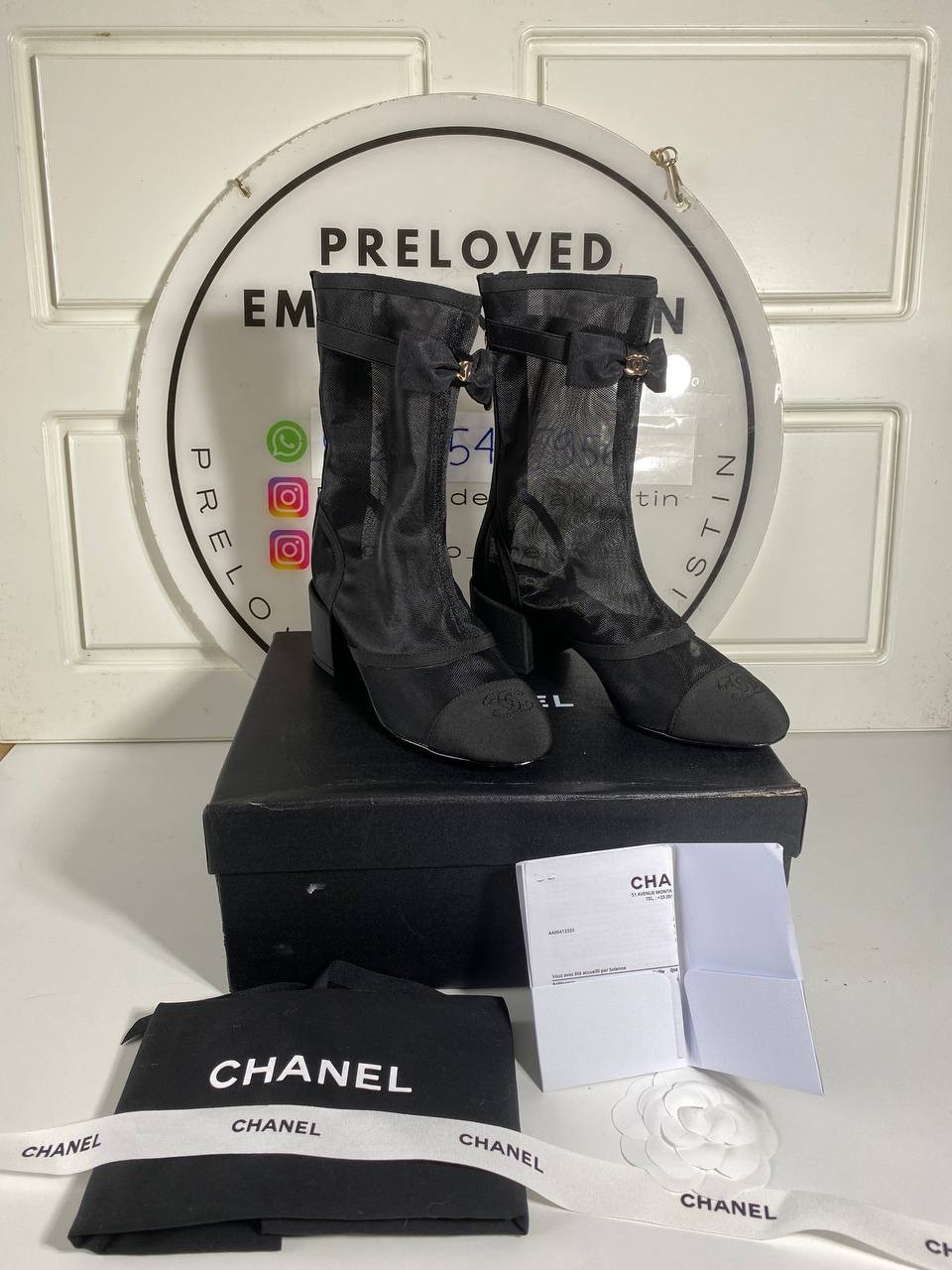 Mesh & Grosgrain Boots Black  - foto 2