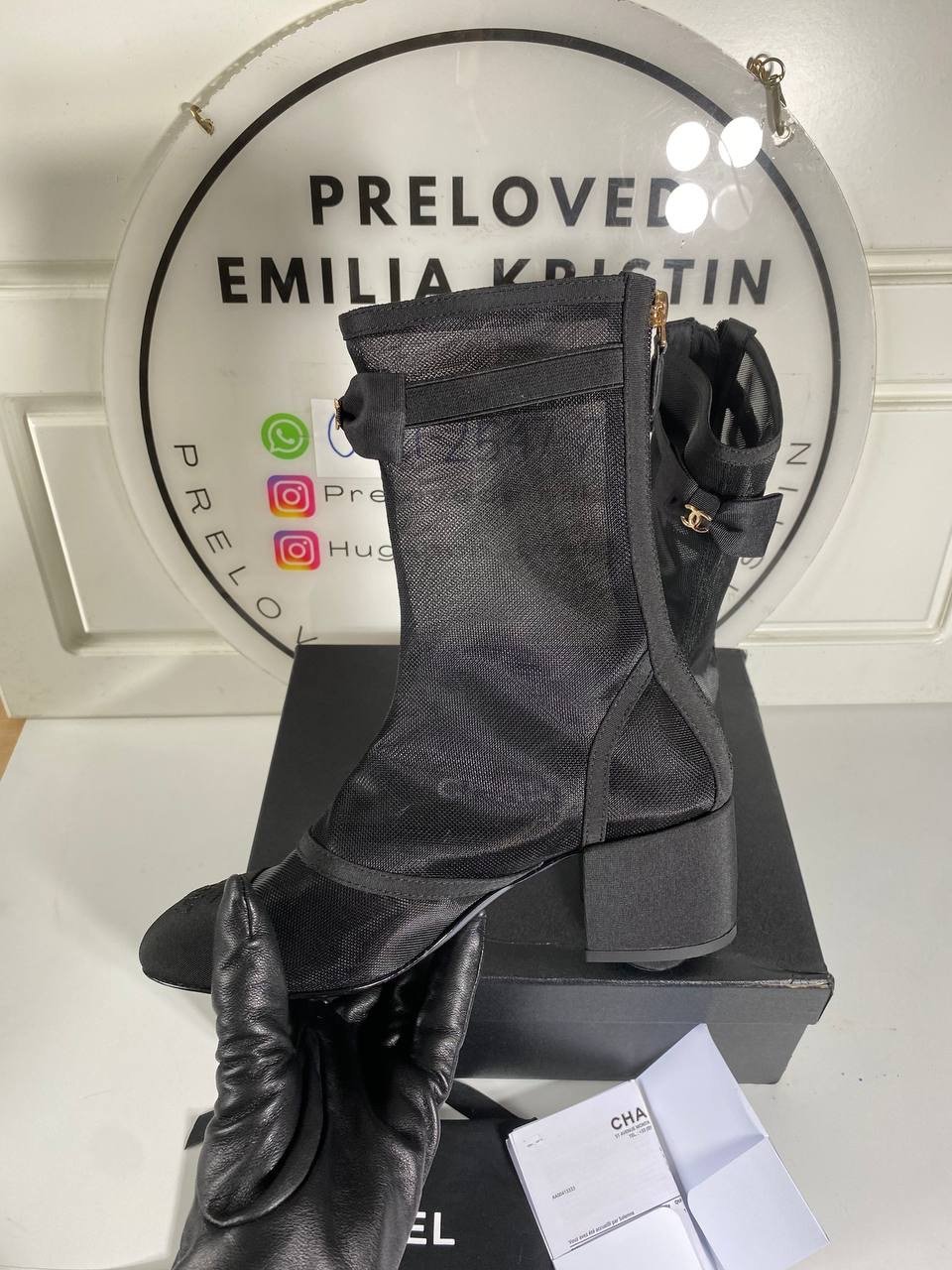 Mesh & Grosgrain Boots Black  - foto 6