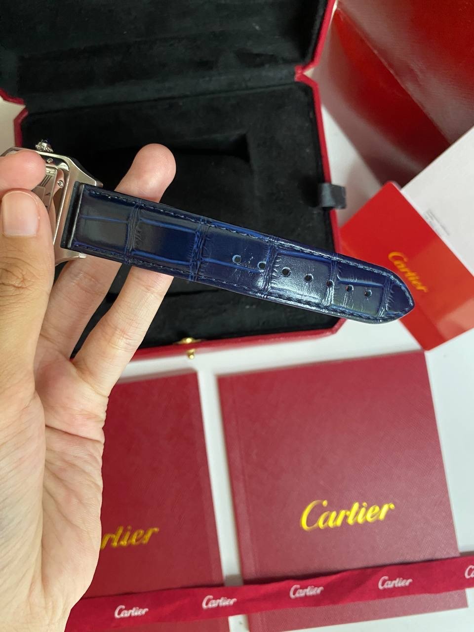 Santos Dumont Bleu Alligator Strap - foto 6