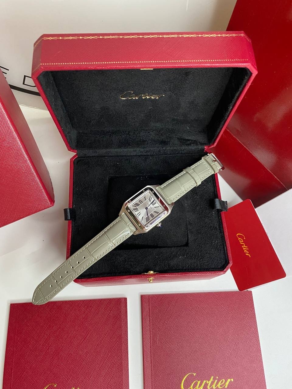 Cartier Santos Dumont Green Swiss Quartz Watch  - foto 3