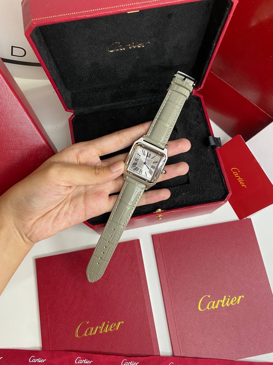 Cartier Santos Dumont Green Swiss Quartz Watch  - foto 4