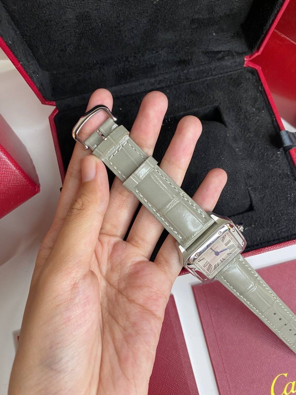 Cartier Santos Dumont Green Swiss Quartz Watch  - foto 7